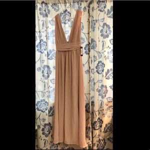 Lulus Dusty Rose Chiffon Gown